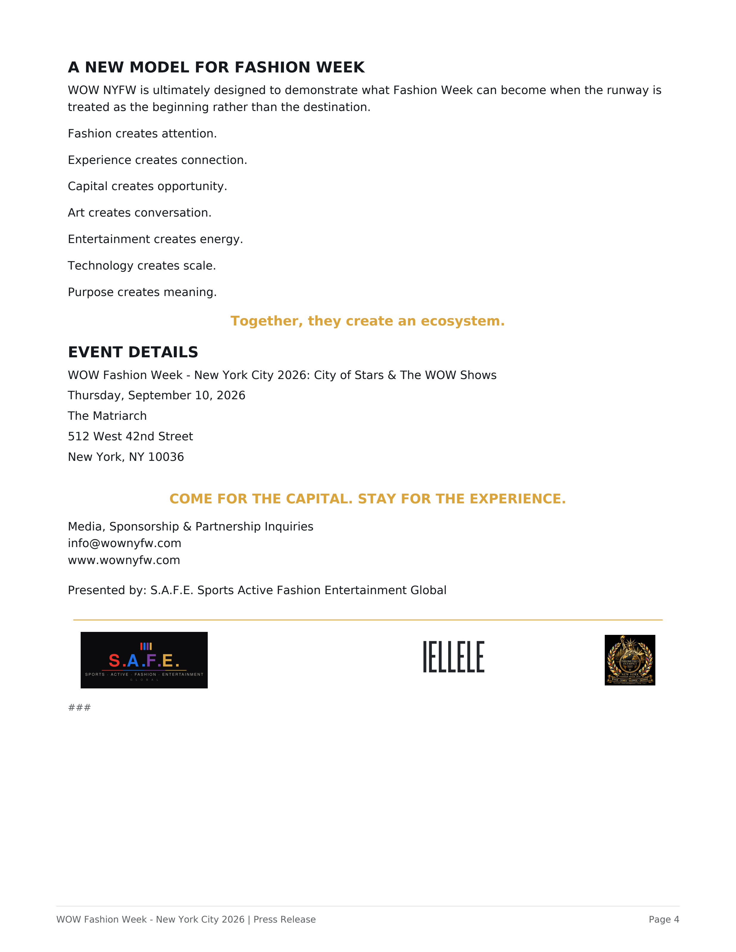 WOW Fashion Week - New York City 2026 Unites Fashion, Capital, Resilience, Art and Entertainment in Manhattan — page 4