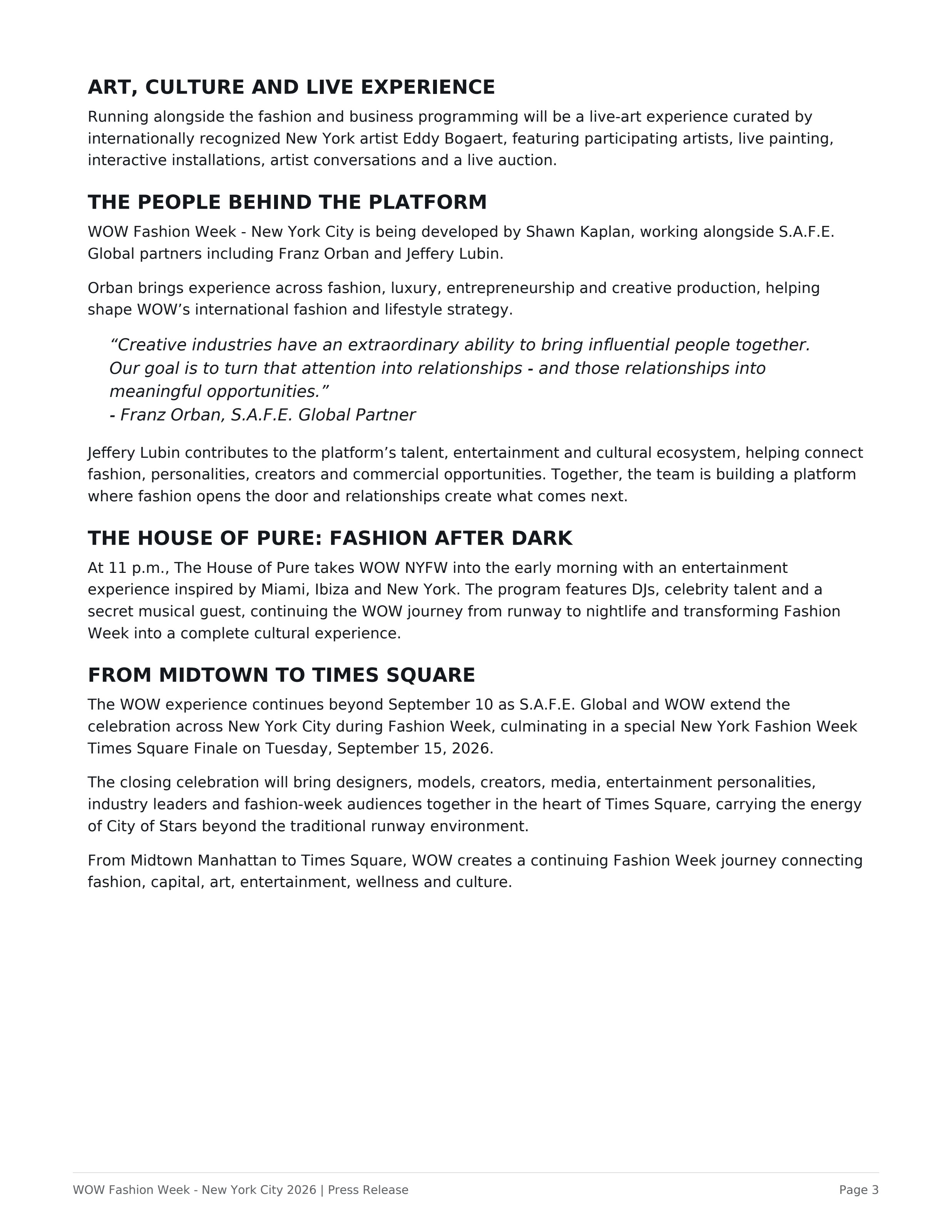 WOW Fashion Week - New York City 2026 Unites Fashion, Capital, Resilience, Art and Entertainment in Manhattan — page 3